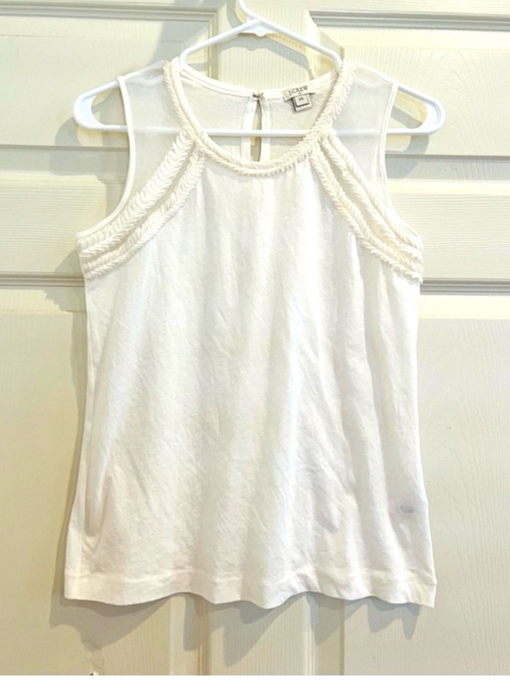 J. CREW Braided-Trim Sleeveless Tank
